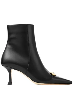 Ferragamo 60mm Gancini-buckle Leather Ankle Boots | Black | FARFETCH
