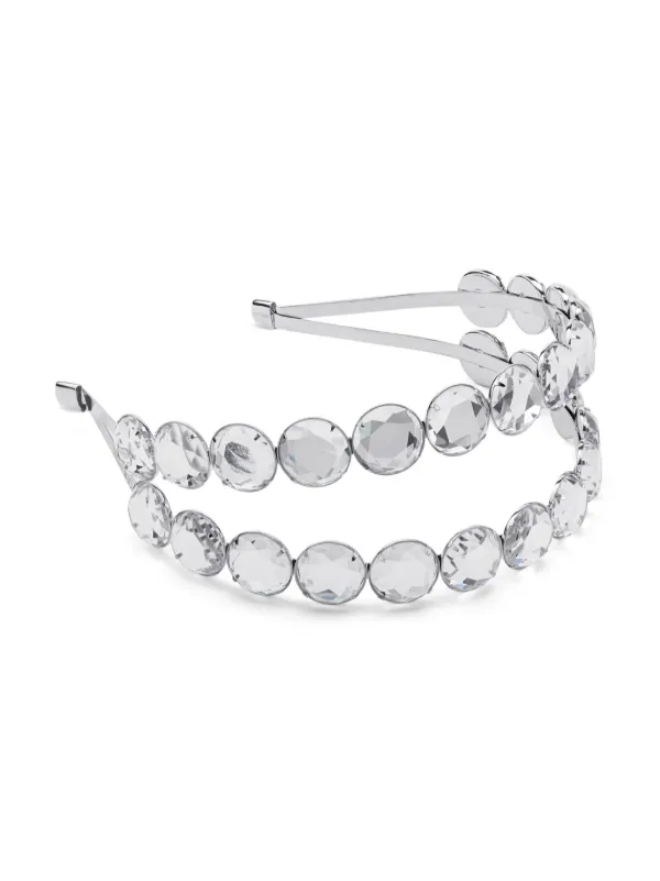 ジミーチュウ ダブルヘッドバンド シルバー Jimmy Choo Double Row ヘアバンド | シルバートーン | FARFETCH JP