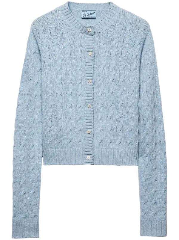 PRADA - check knit cardigan - 水色 26087037_56018246_600.jpg