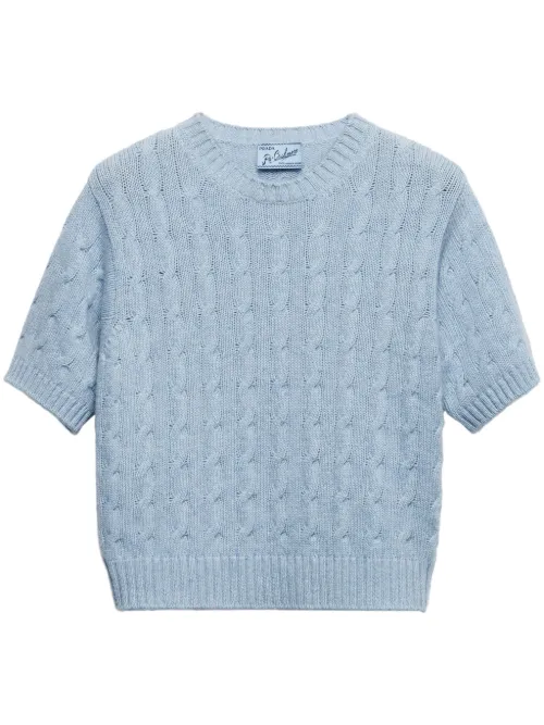 T-shirt en maille torsadée - Prada - Modalova