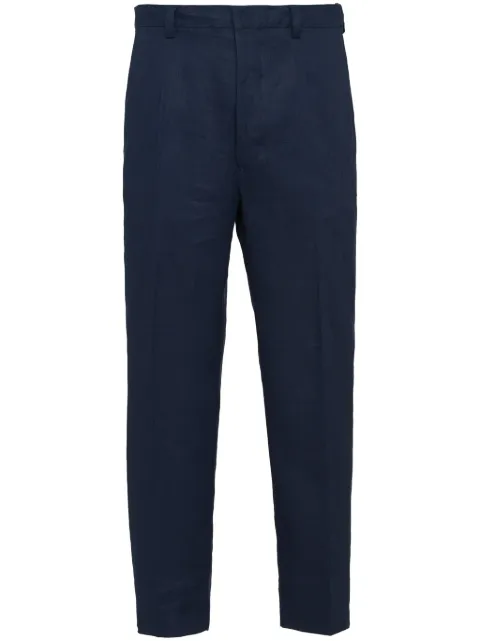 Prada tapered linen trousers