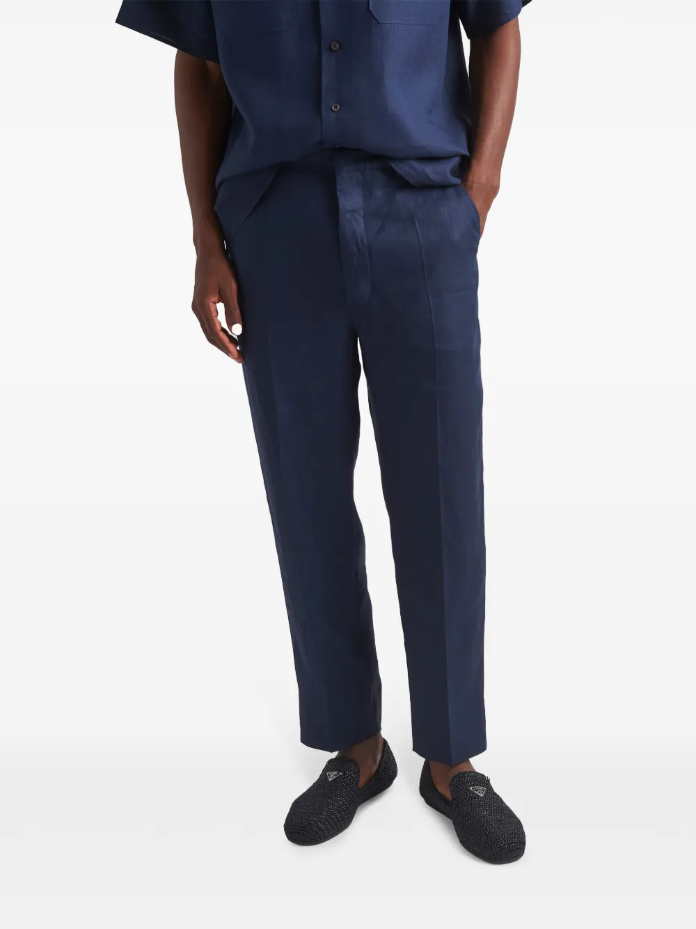 Prada Linnen broek Blauw