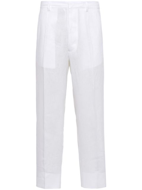 Prada tapered linen trousers