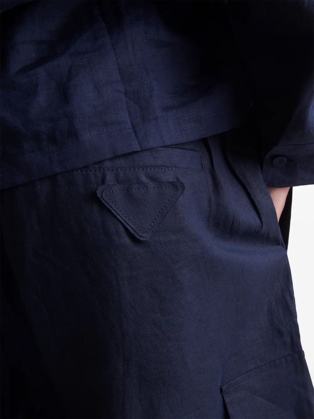 Prada Linnen bermuda shorts Blauw