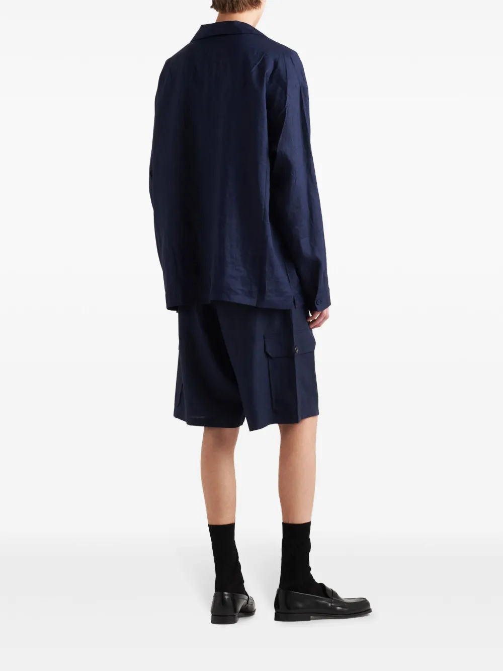 Prada Linnen bermuda shorts Blauw