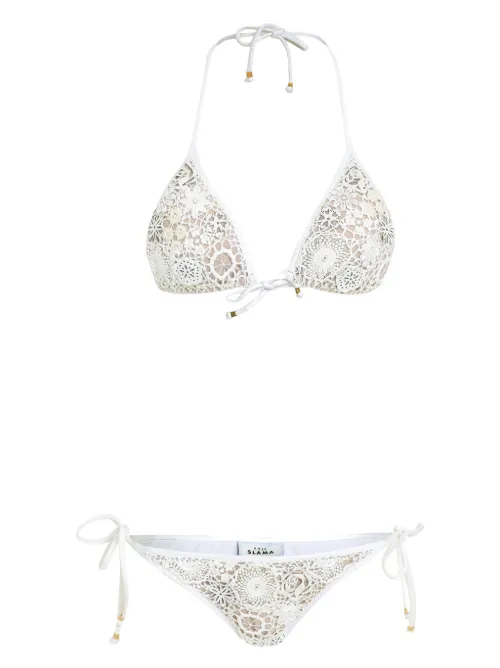 Bikini à fleurs brodées - Amir Slama - Modalova