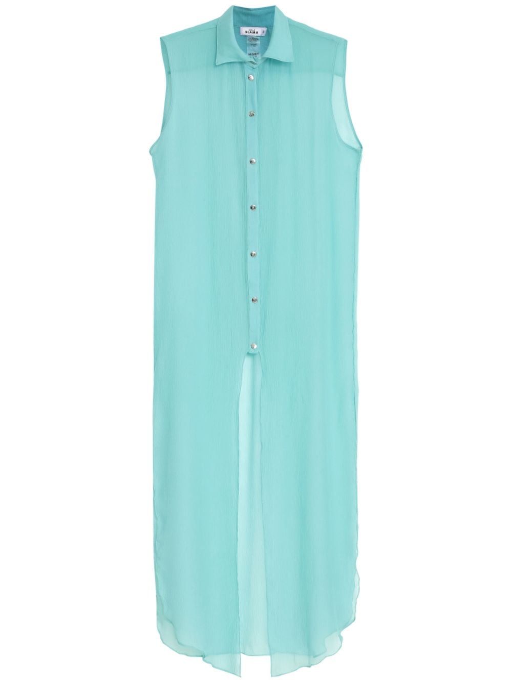 Amir Slama Silk Beach Dress In Blau