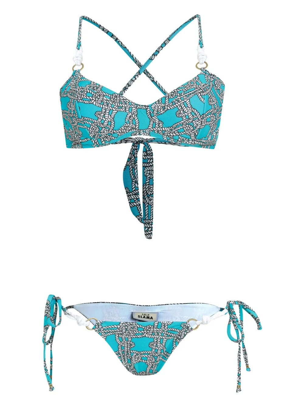 Amir Slama bikini à imprimé graphique | bleu | Image 1