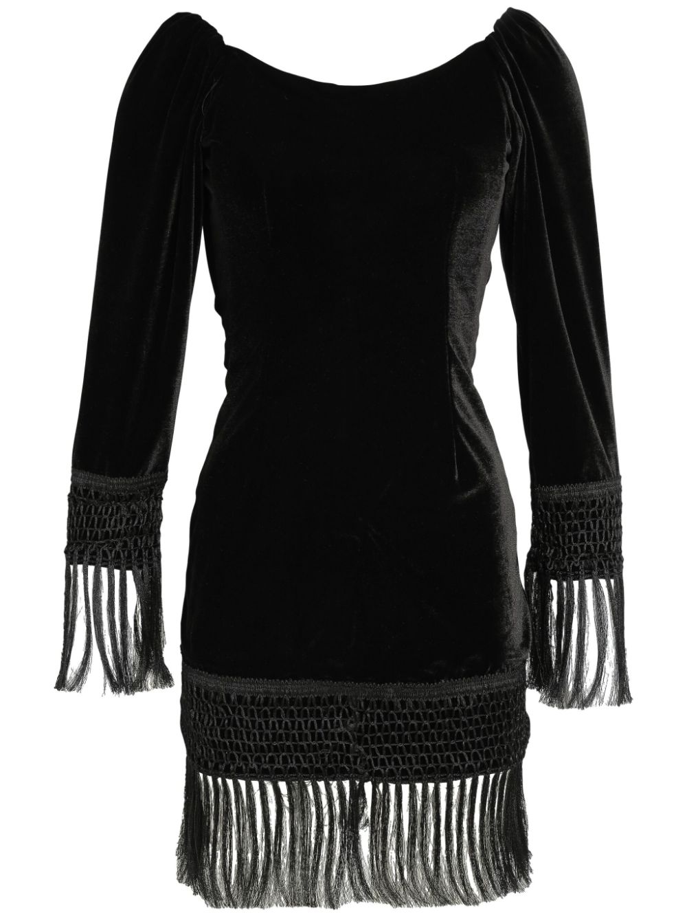 Amir Slama Velvet Mini Dress In Schwarz