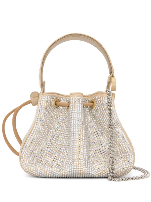 Oscar de la Renta Nano O Handle Crystal-pavé Bag in Neutrals