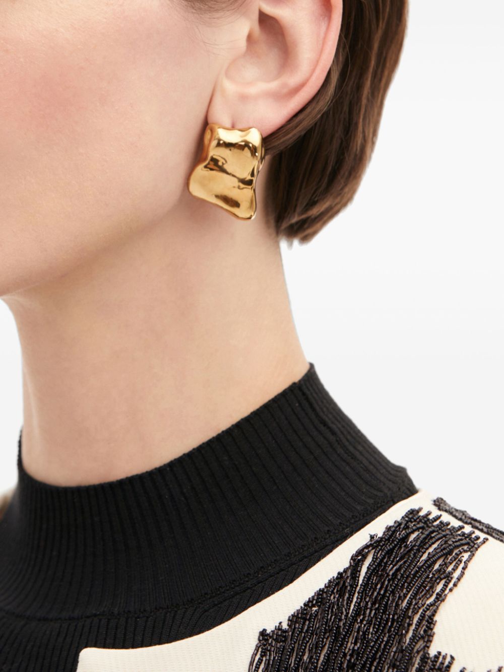 Oscar de la Renta Sculpted clip-on earrings - Gold