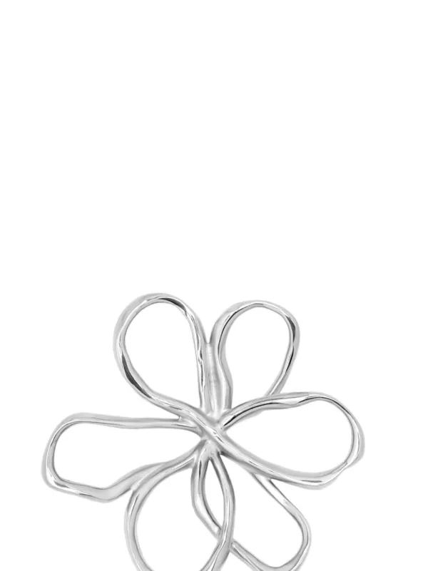 Oscar De La Renta Threaded Flower ピアス | シルバートーン