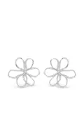 Oscar de la Renta small Threaded Flower earrings - Silver