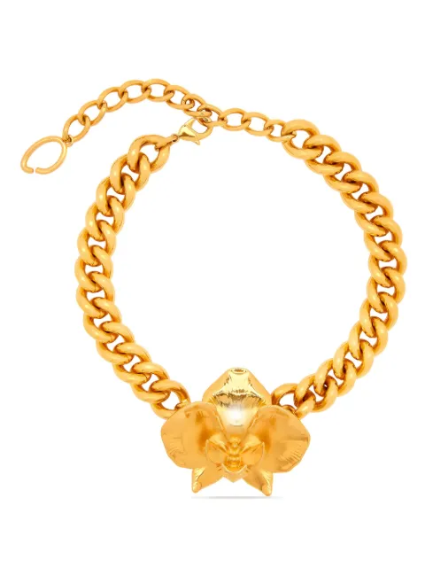 Oscar de la Renta Orchid chain-link necklace