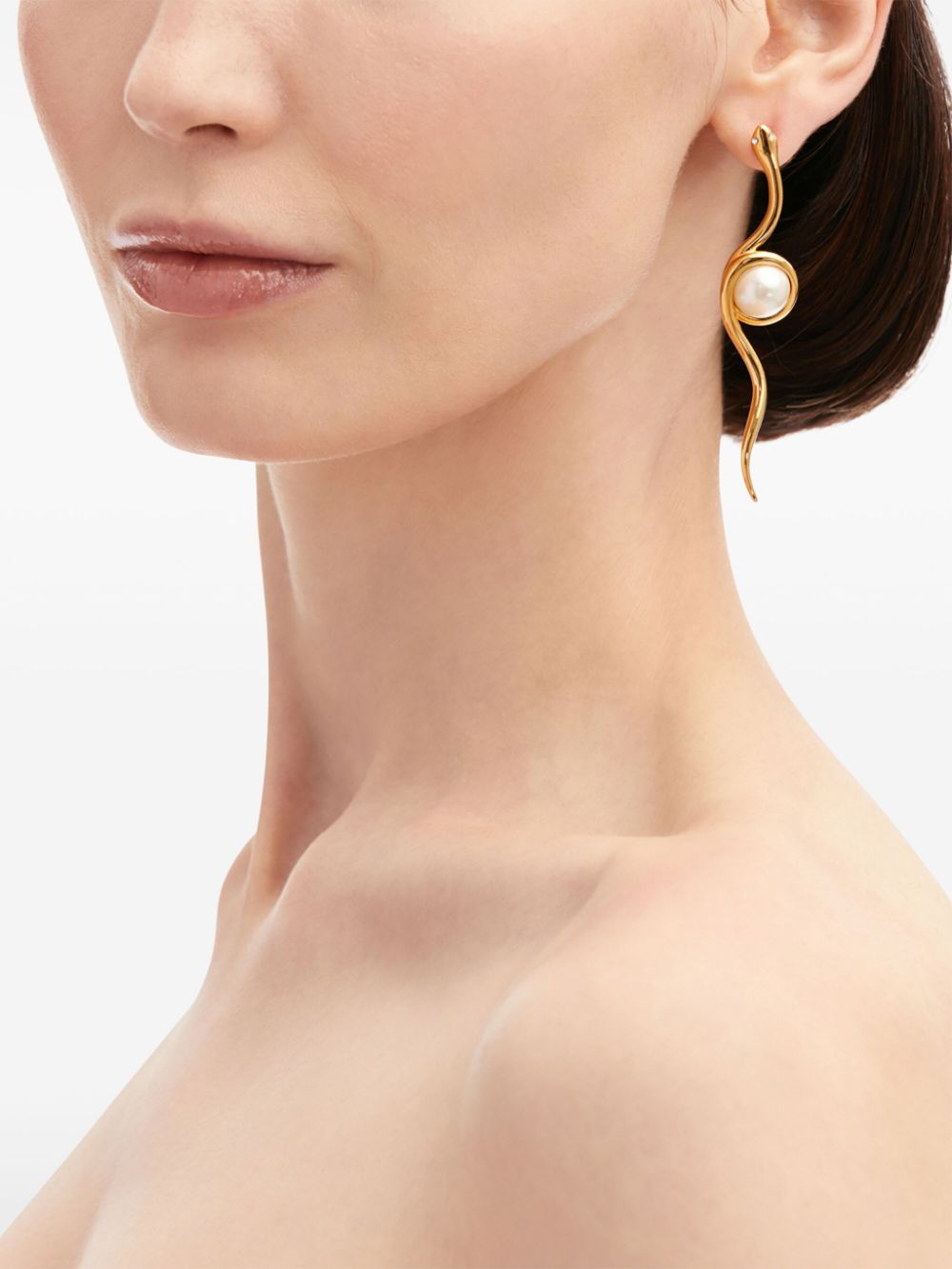 Oscar de la Renta Spiral Snake earrings - Gold