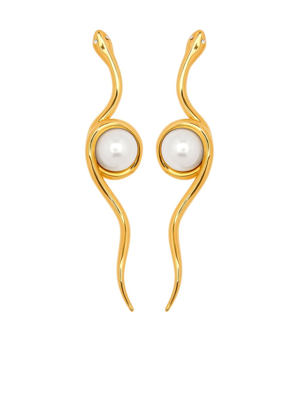 Oscar de la Renta Spiral Snake earrings - Gold