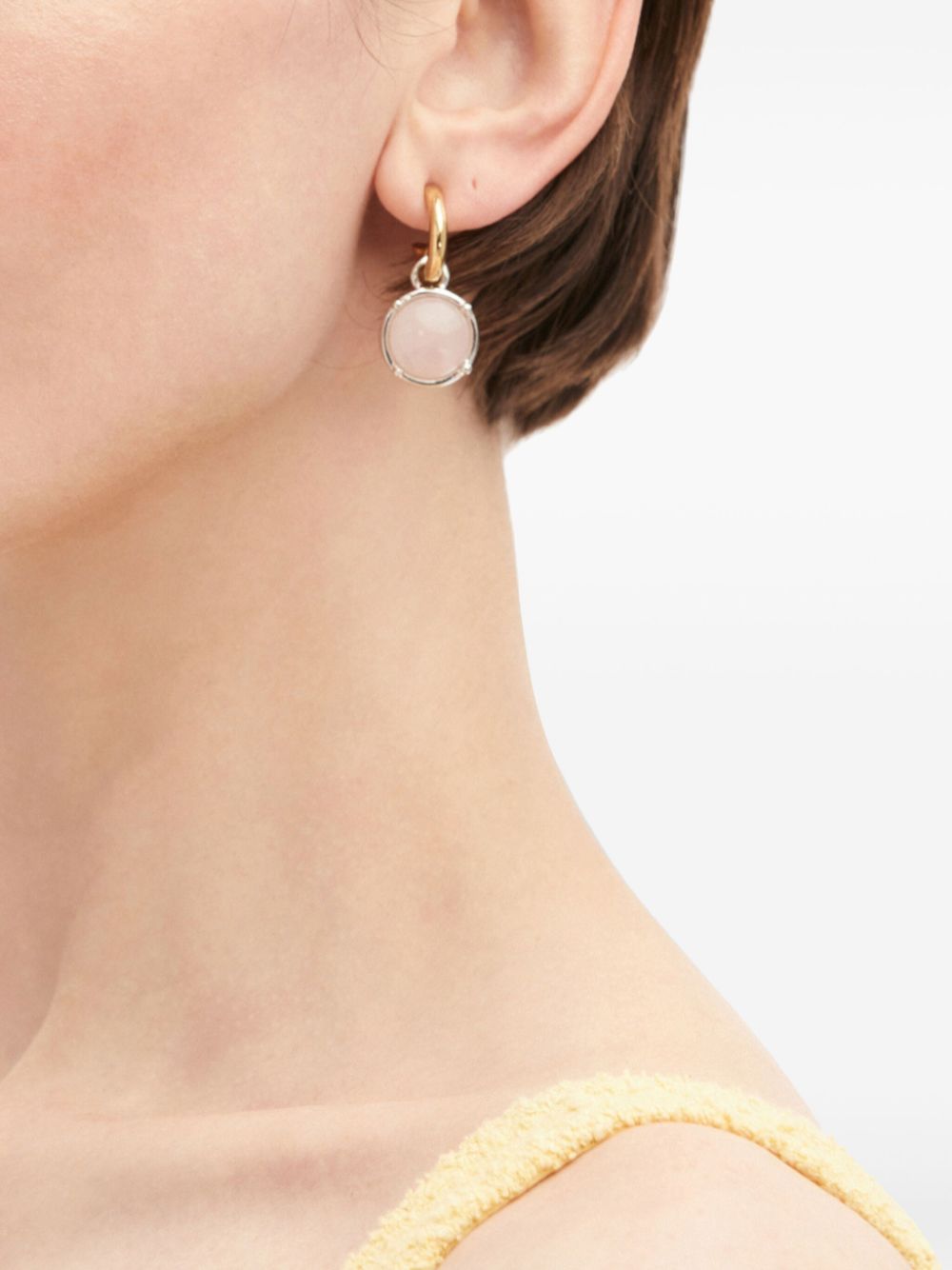 Oscar de la Renta Cabochon quartz earrings - Gold