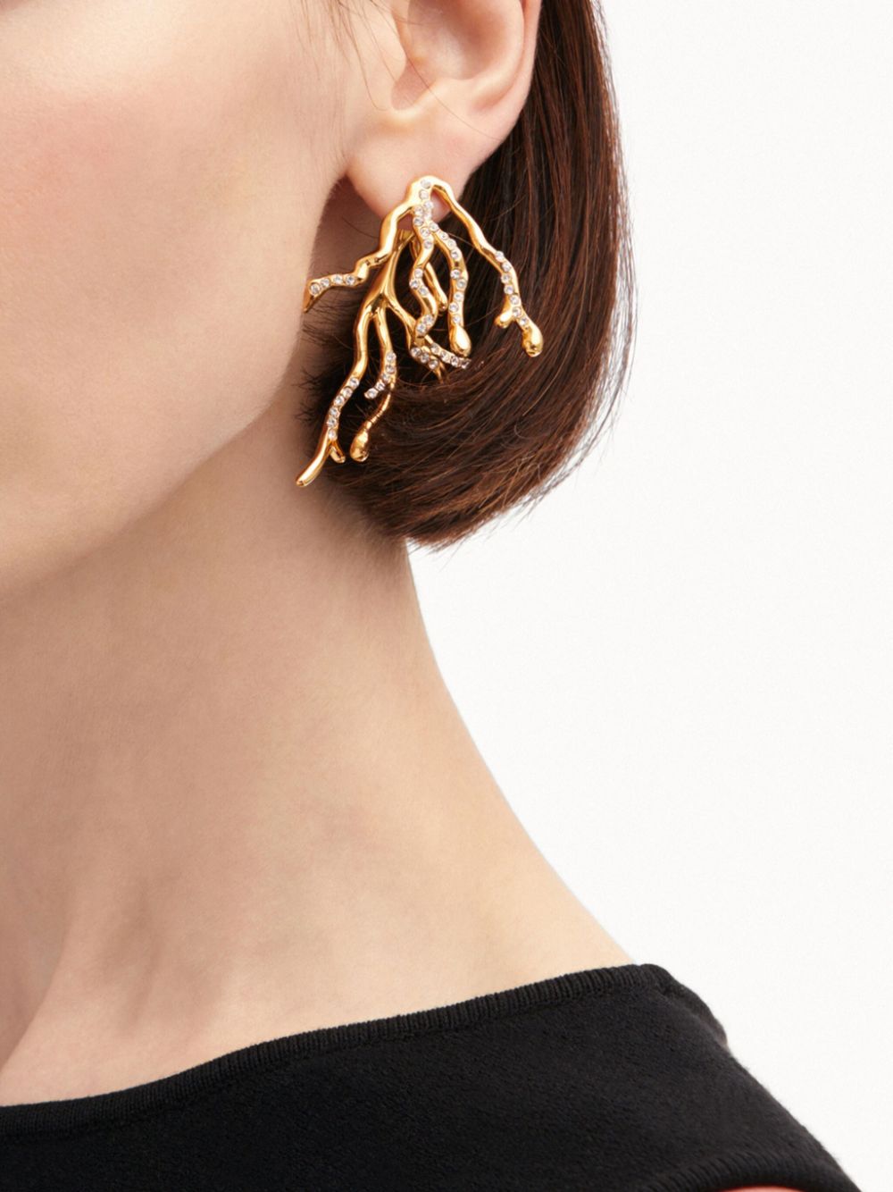 OSCAR DE LA RENTA CORAL DROPS EARRINGS 