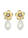 Oscar de la Renta Flower Pearl drop earrings - Gold