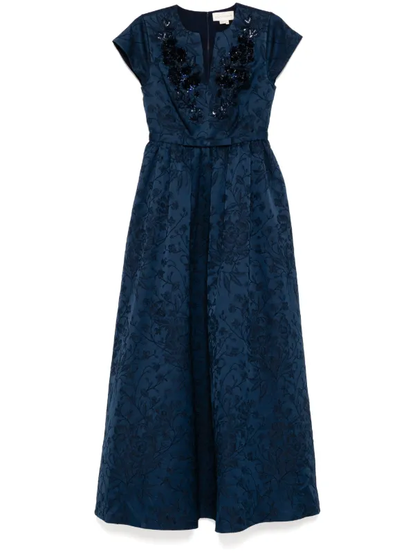navy blue dress for baby girl Sachin + Babi Blue Floral Wedding Dress main image 0