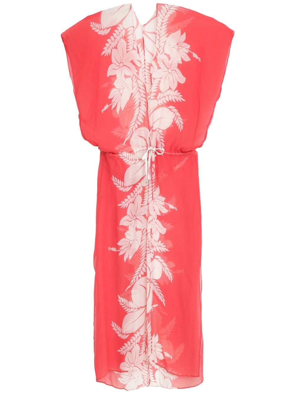 Amir Slama Floral-print Beach Dress In Red