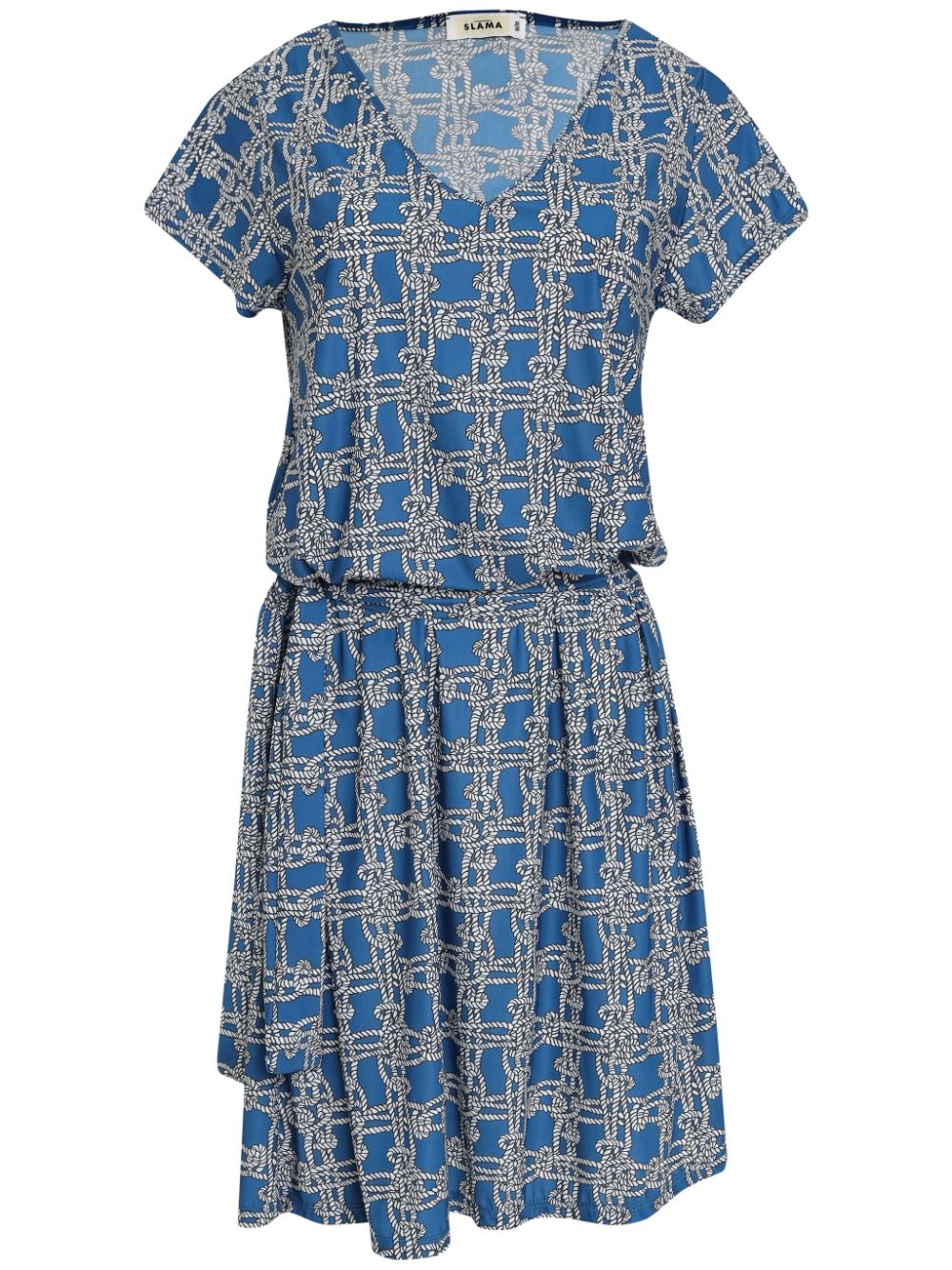 Amir Slama Belted Dress In Blau