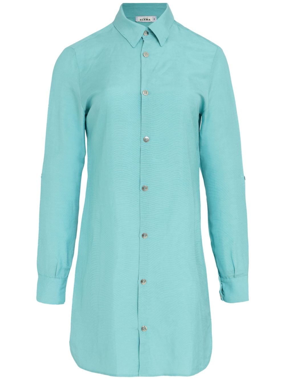 Amir Slama Long-sleeve Shirt Dress In Blue