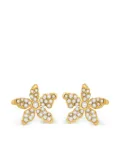 Oscar de la Renta Pavé Pearl Flower earrings - Gold