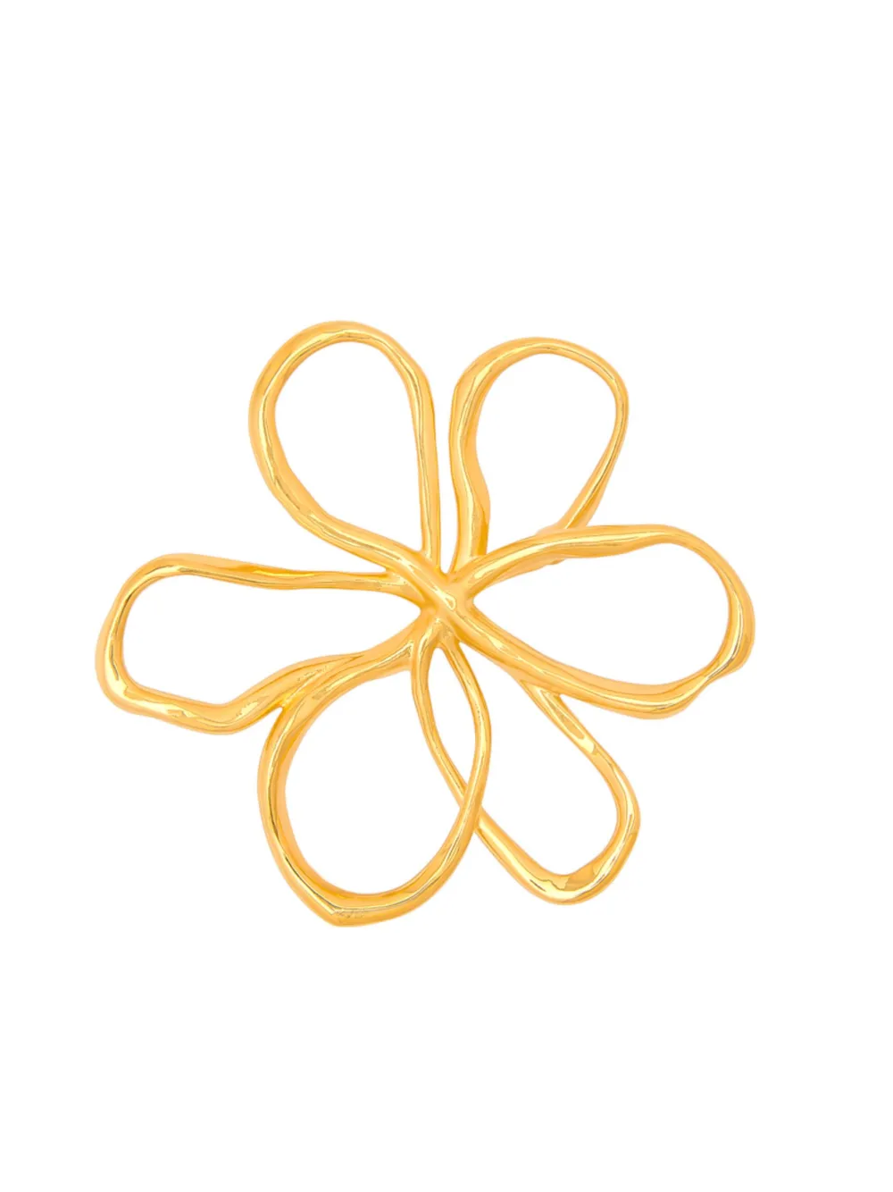 Oscar De La Renta Small Threaded Flower Earrings In Gold