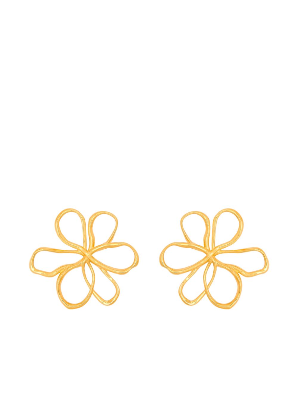 Oscar de la Renta small Threaded Flower earrings - Gold