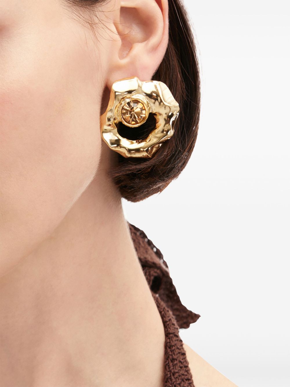 Oscar de la Renta textured earrings - Gold