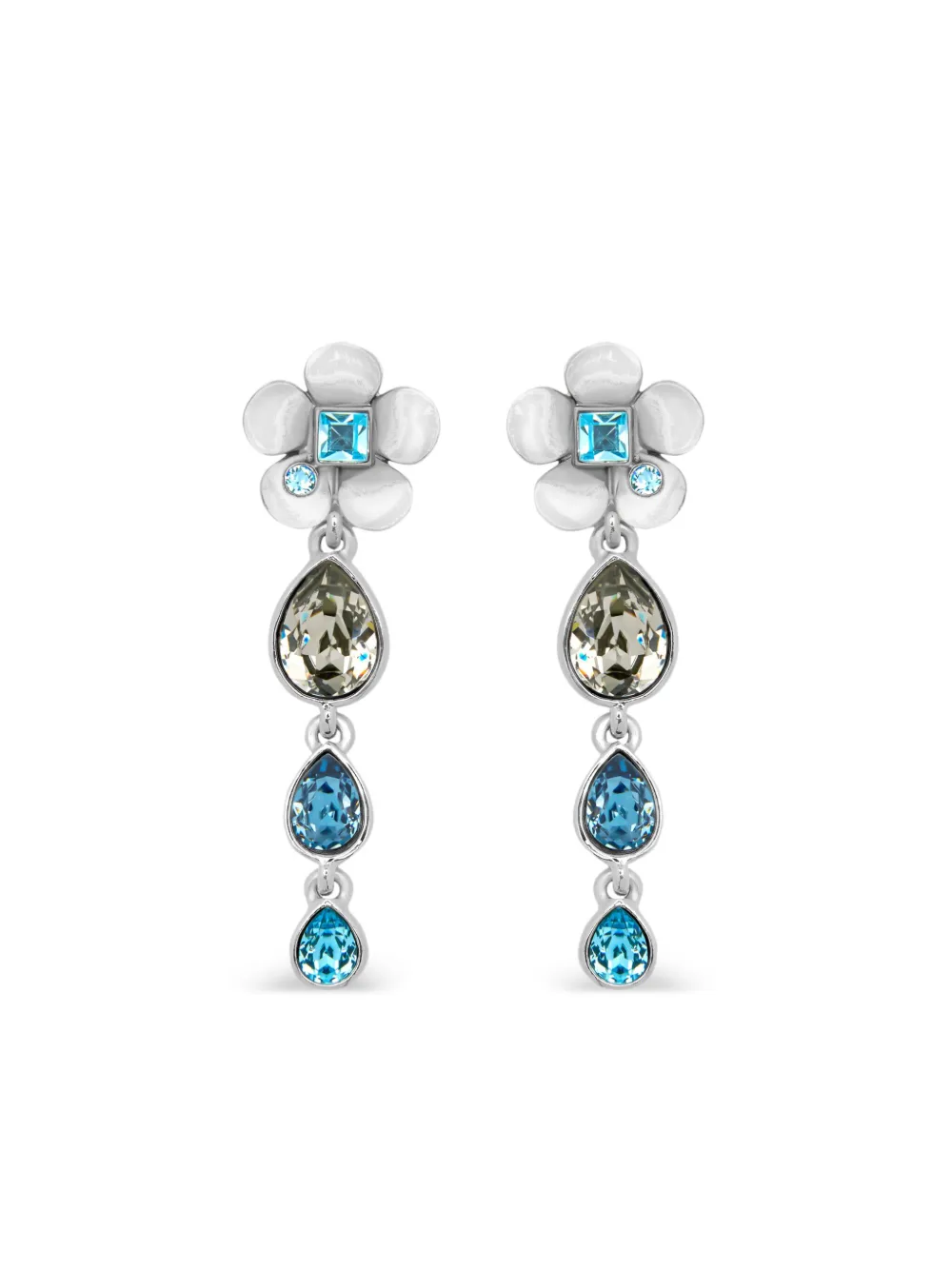 Store Swarovski Olive Pierced Earrings Aqua