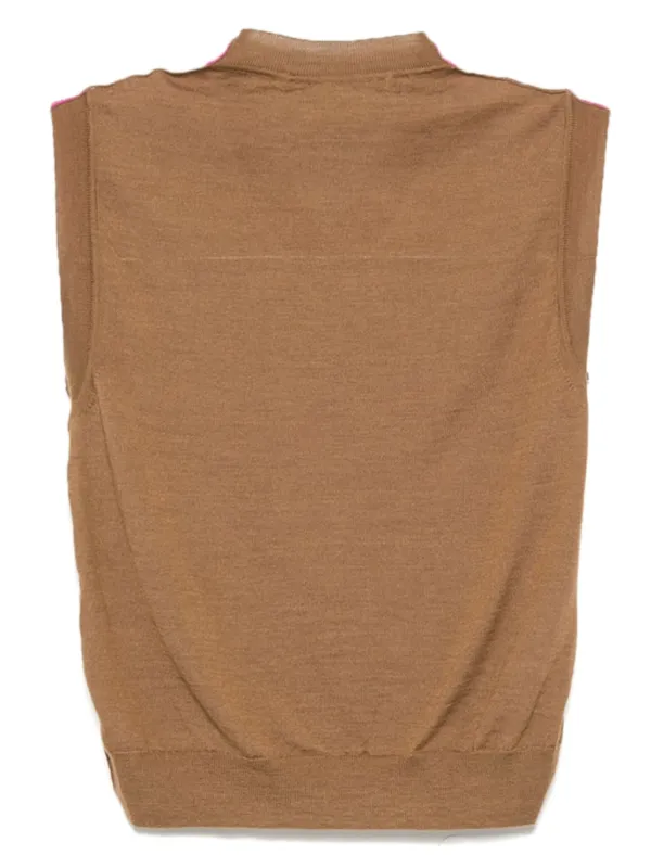 トップス MARNI 21AW Diamond Quilt Vest Marni Diamond Pattern Sleeveless Knitted Top | Pink | FARFETCH RO