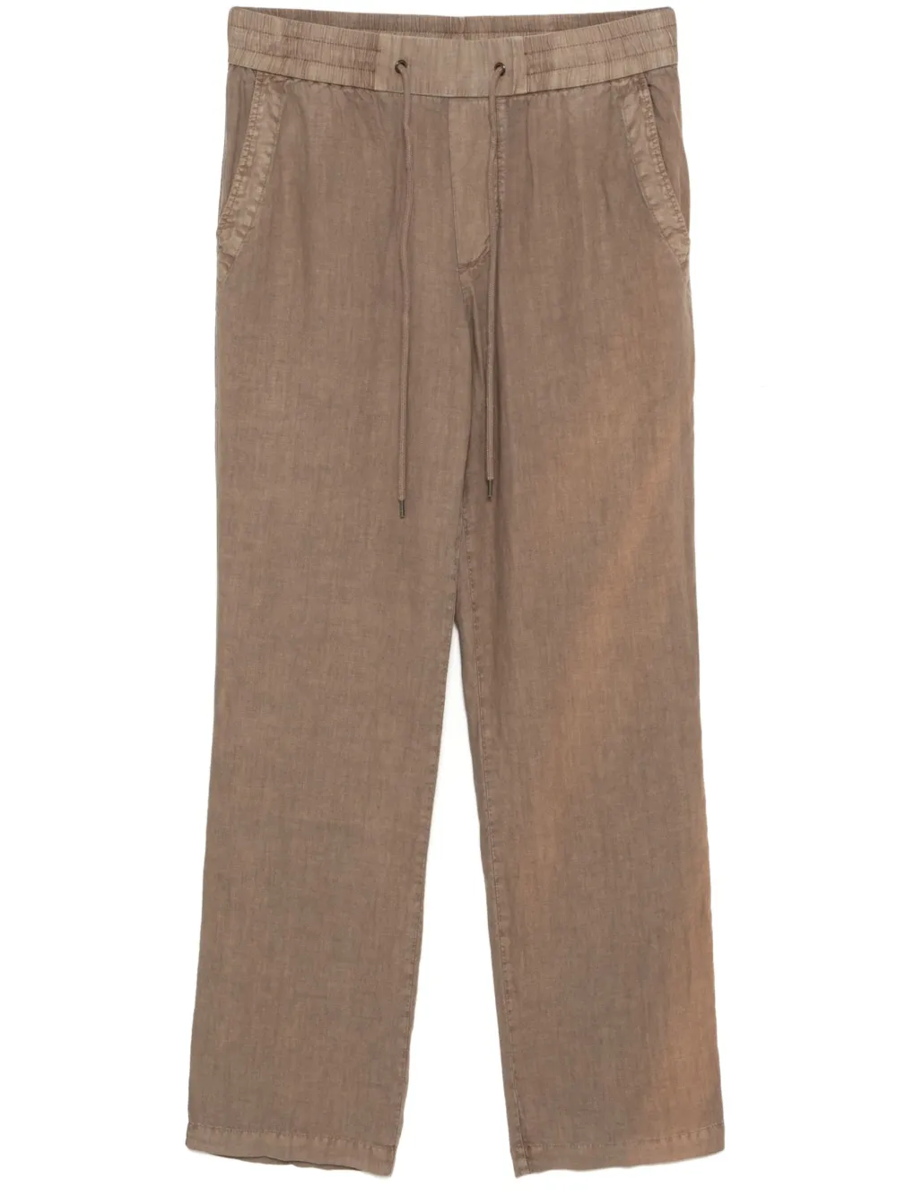 linen straight-leg trousers