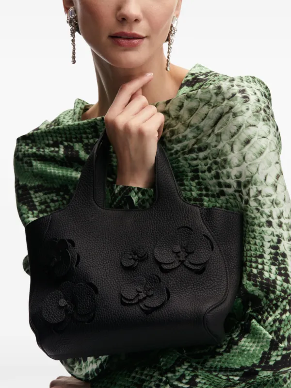 Oscar De La Renta The Laser-Cut Mini Topaz ハンドバッグ | ブラック 