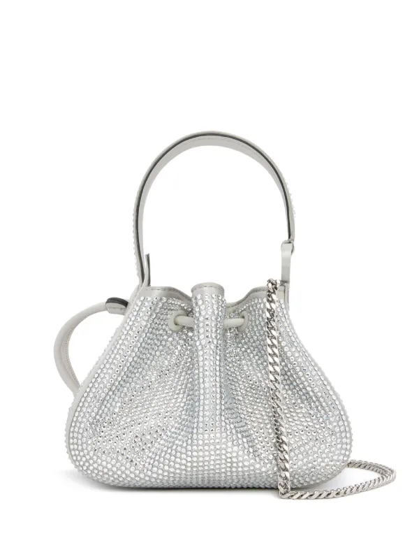 Oscar de la Renta Nano O Handle Crystal-pavé Bag in Grey