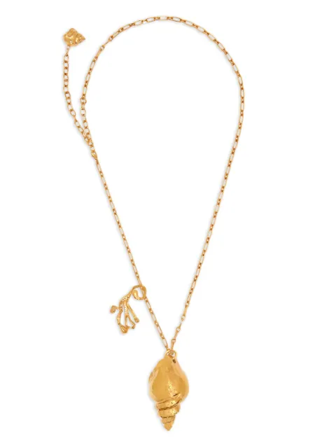 Oscar de la Renta Coral & Shell pendant necklace