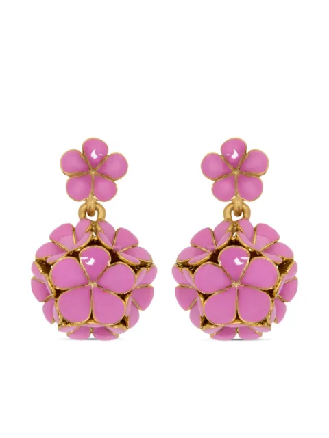 Oscar de la Renta Flower drop clip-on earrings