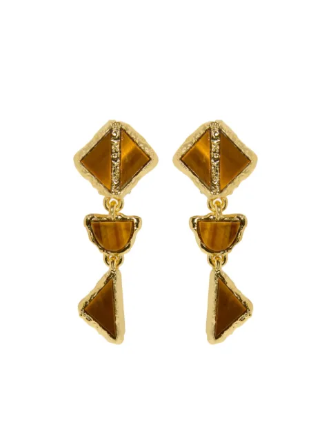 Oscar de la Renta mixed-stone clip-on earrings