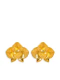 Oscar de la Renta Orchid clip-on earrings - Gold