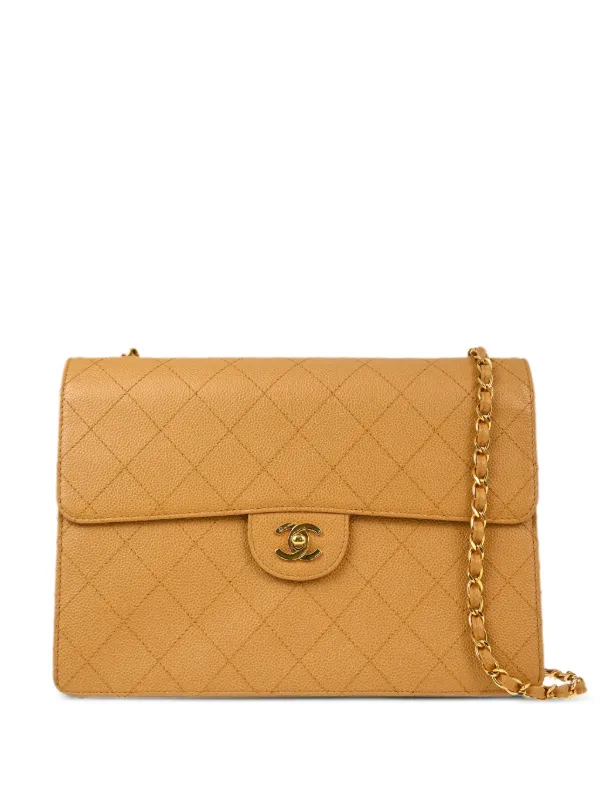 Chanel Pre-owned 1998 Classic Flap Shoulder Bag in Yellow