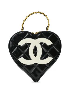 CHANEL Pre-Owned 1995 ココマーク ハート バニティバッグ | ブラック
