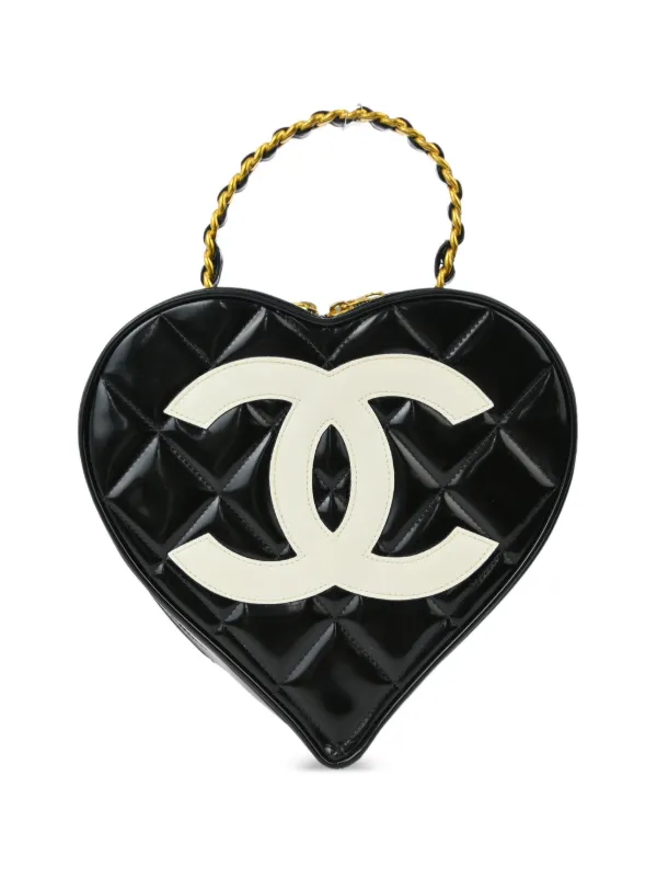 CHANEL Pre-Owned Cosmetiquera CC Heart Vanity 1995 | Negro