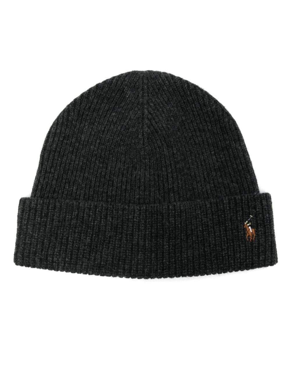 Shop Polo Ralph Lauren Polo Pony-embroidered Beanie Hat In Grey