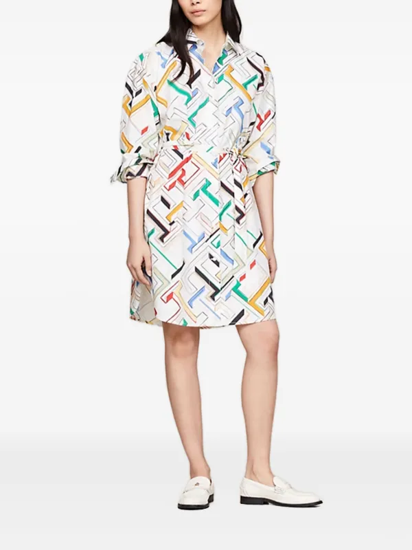 Tommy Hilfiger monogram-print Shirt Dress | White | FARFETCH GE Tommy Hilfiger monogram-print Shirt Dress | White | FARFETCH GE