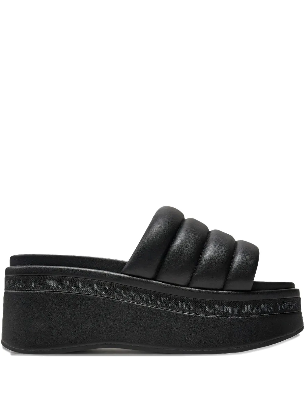 Tommy Hilfiger quilted platform sandals Black