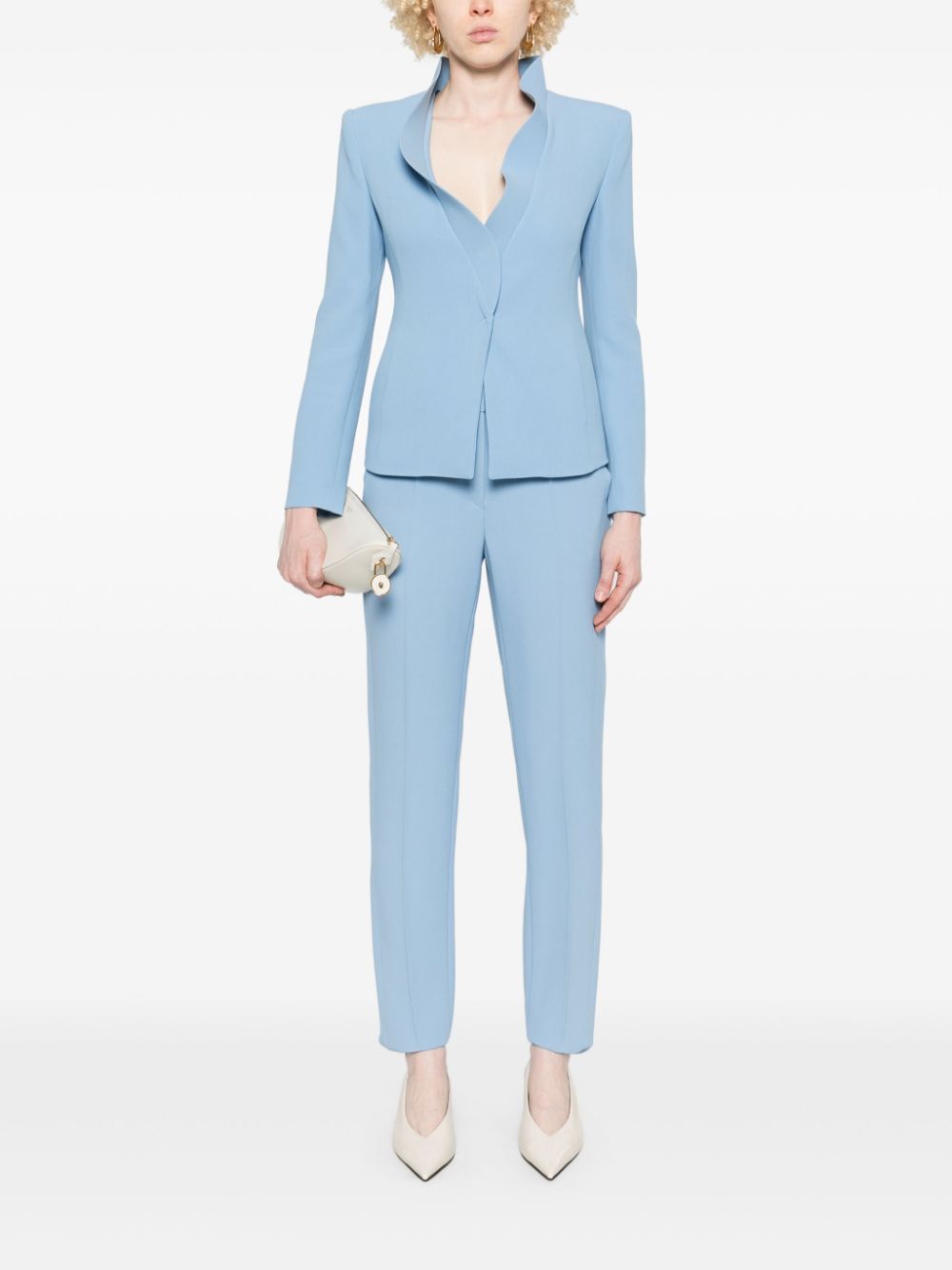 Shop Emporio Armani Tailored Trousers In Blue