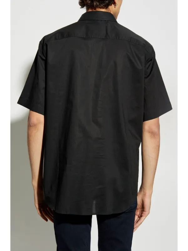 【関税＆送料込み】Versace Black Short-Sleeve Cotton Jersey Versace Jeans Couture Short Sleeve Shirt | Black | FARFETCH
