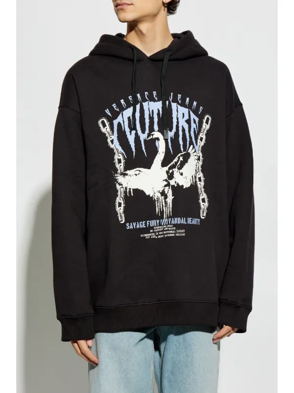 Versace Jeans Couture グラフィック パーカー | ブラック | FARFETCH JP