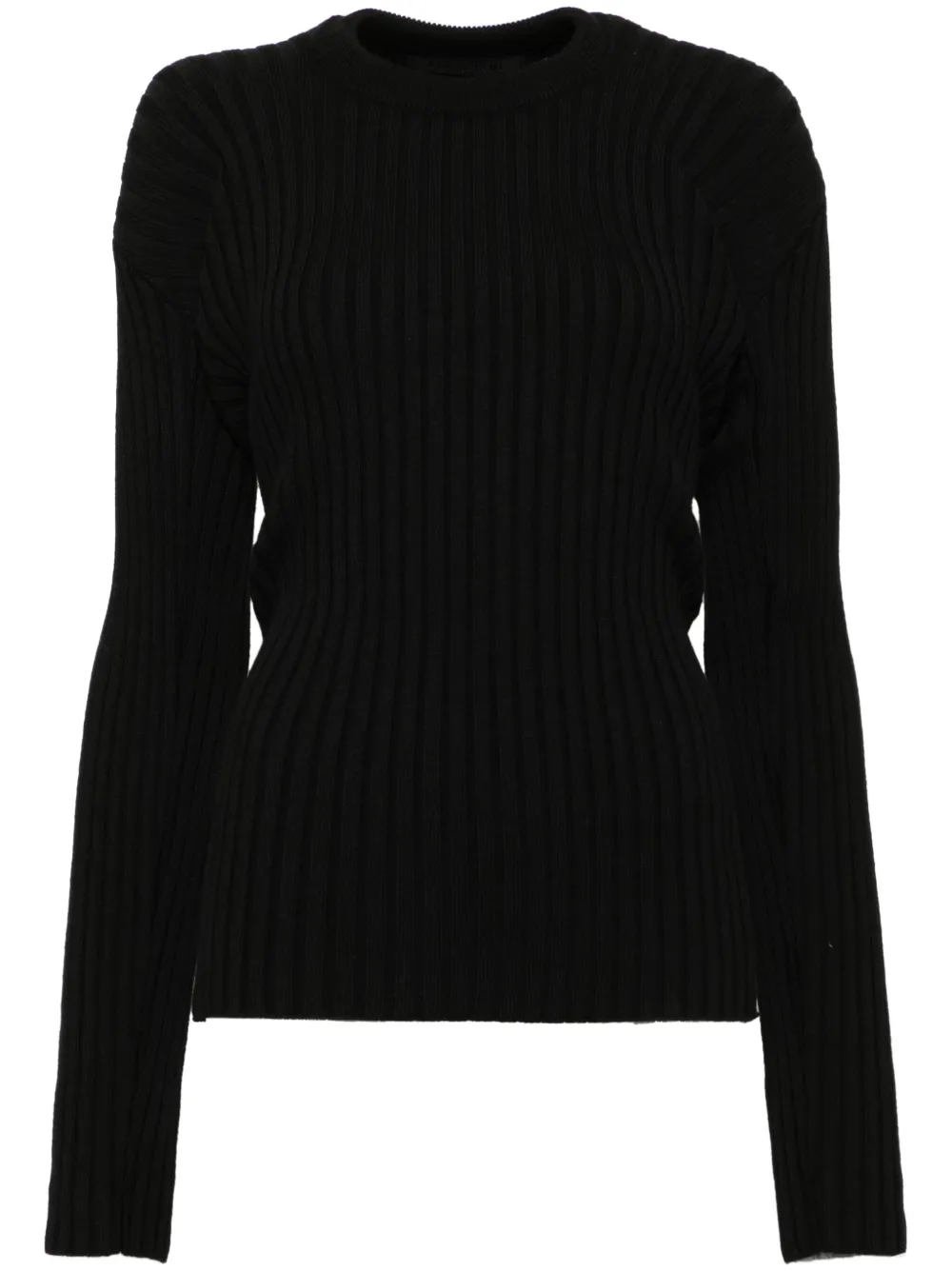 ALAINPAUL double-collar bascule rib jumper - Black